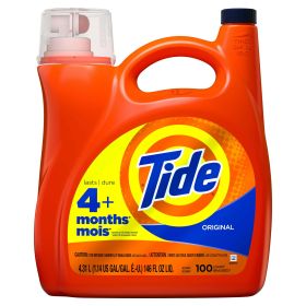 Tide Liquid Laundry Detergent, Original, 100 Loads, 146 oz