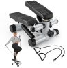 Steppers for Exercise, Stair Stepper with Resistance Bands, Mini Stepper with 330LBS Loading Capacity, Hydraulic Fitness Stepper with LCD Monitor, No