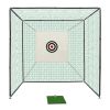 10X10X10FT Golf Practice Net Cage w/ Metal Frame Hitting Net Kit Indoor Outdoor