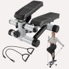 Steppers for Exercise, Stair Stepper with Resistance Bands, Mini Stepper with 330LBS Loading Capacity, Hydraulic Fitness Stepper with LCD Monitor, No