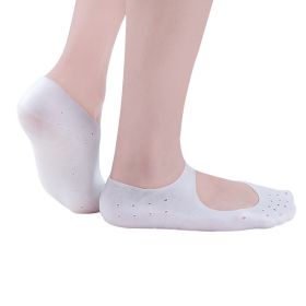 1pair Breathable And Soft Silicone Socks For Men And Women; Reusable Socks For Foot Pressure Relieve; Protectors Silicone To Prevent Foot Dry (Color: White, size: L)