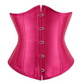 SEXY Gothic Underbust Corset and Waist cincher Bustiers Top Workout Shape Body Belt Plus size Lingerie S-6XL (Color: rose, size: 6XL)