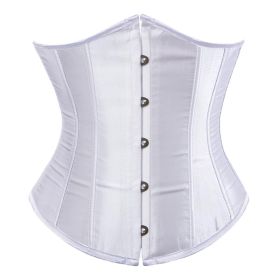 SEXY Gothic Underbust Corset and Waist cincher Bustiers Top Workout Shape Body Belt Plus size Lingerie S-6XL (Color: White, size: 4XL)