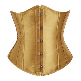 SEXY Gothic Underbust Corset and Waist cincher Bustiers Top Workout Shape Body Belt Plus size Lingerie S-6XL (Color: Yellow, size: 4XL)