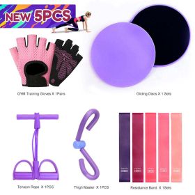 5PCS Yoga Ball Magic Ring Pilates Circle Exercise Equipment Workout Fitness Training Resistance Support Tool Stretch Band Gym (Color: 5PCS B 1)