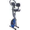 Folding Exercise Bike; Fitness Upright and Recumbent X-Bike with 10-Level Adjustable Resistance; Arm Bands and Backrest